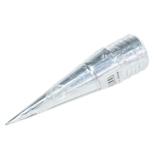 Floristik24 Fyrfadsholder sølv Ø4,5cm H14cm 8stk