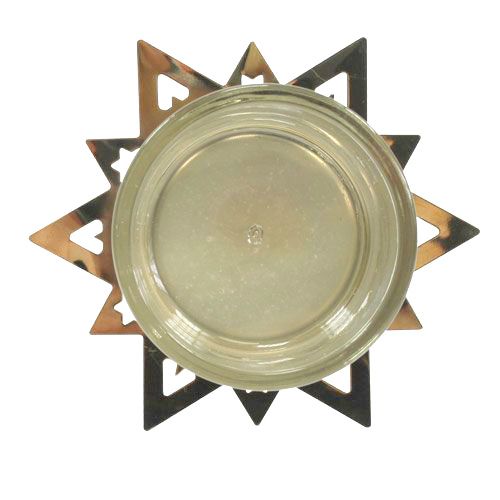 Floristik24 Fyrfadsstage stjerneguld 23,5cm 4stk