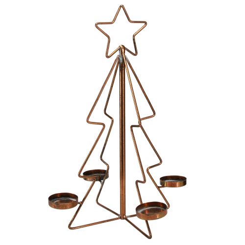 Floristik24 Fyrfadsstage juletræ bordpynt bronze Ø27cm H38cm