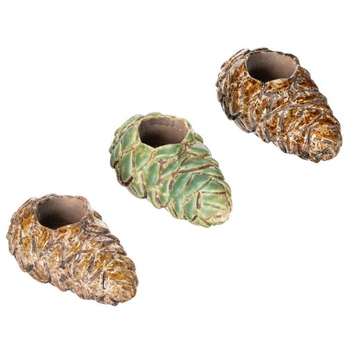 Fyrfadsstage med koglemotiv, 8 cm, 3 stk.