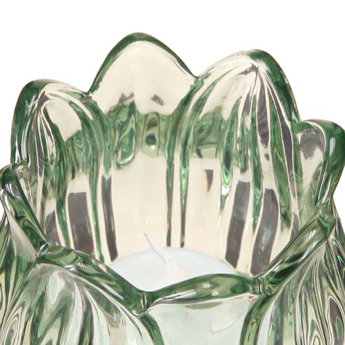 Artikel Fyrfadsstage tulipanglas fyrfadslysglas grøn Ø7cm H16cm 2stk