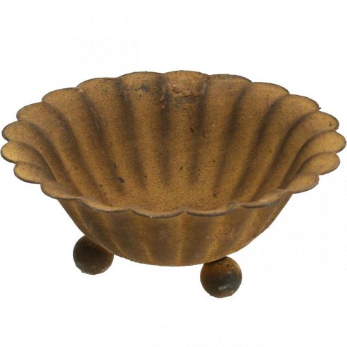 Fyrfadsstage vintage lille skål rust metal Ø10cm H4,5cm
