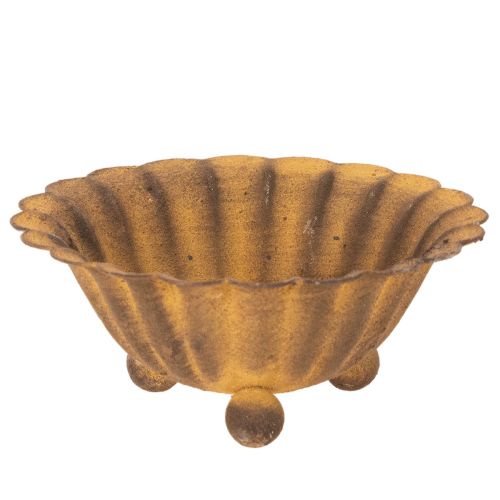 Vintage fyrfadsstage, lille skål, rustfarvet metal, Ø10 cm, H4,5 cm købe | Floristik24.dk