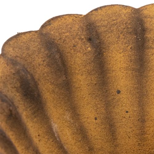 Vintage fyrfadsstage, lille skål, rustfarvet metal, Ø10 cm, H4,5 cm | Floristik24.dk