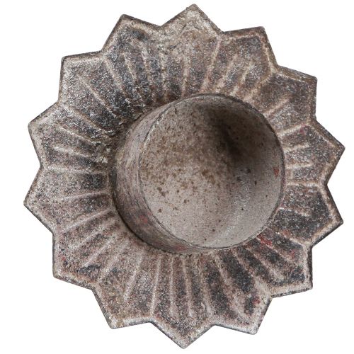 Floristik24 Fyrfadsstage vintage fyrfadslys til at stikke grå Ø9cm H8,5cm 4stk