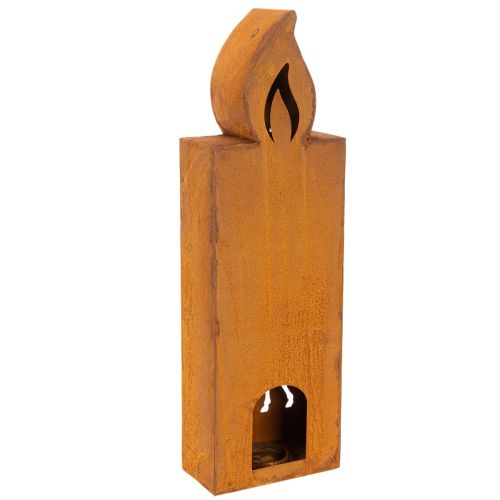 Julefyrfadsstage, rusten metalstage, hjort, 45x14cm | Floristik24.dk