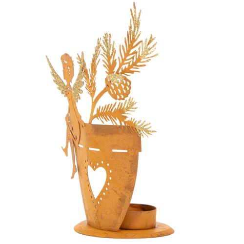 Julefyrfadsstage, engledekoration, rustdekoration, Ø8 cm H18 cm | Floristik24.dk