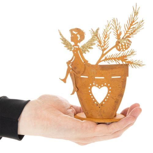 Julefyrfadsstage, engledekoration, rustdekoration, Ø8 cm H18 cm | Floristik24.dk