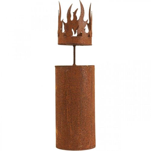 Artikel Fyrfadsstage lys form rust dekoration patina metal H36cm