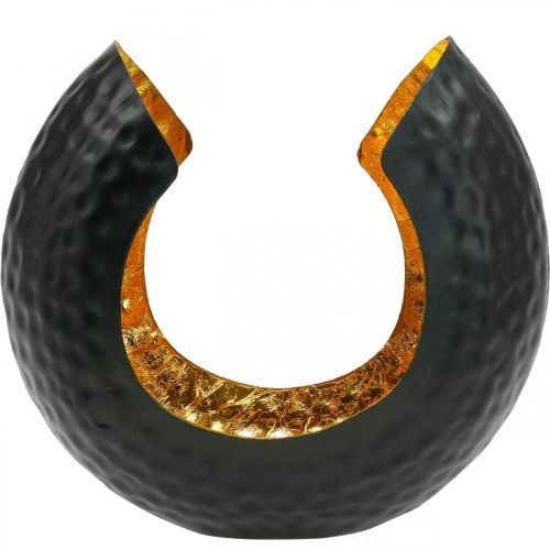 Artikel Fyrfadsstage sort guld borddekoration metal 19×11×17cm