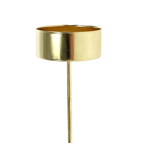 Floristik24 Fyrfadsstage til stick guld 21cm 8stk