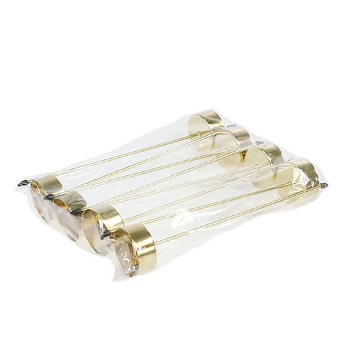 Floristik24 Fyrfadsstage til stick guld 21cm 8stk