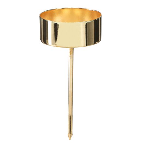 Floristik24 Fyrfadslysholder til tilslutning af metal guld H9cm 8 stk