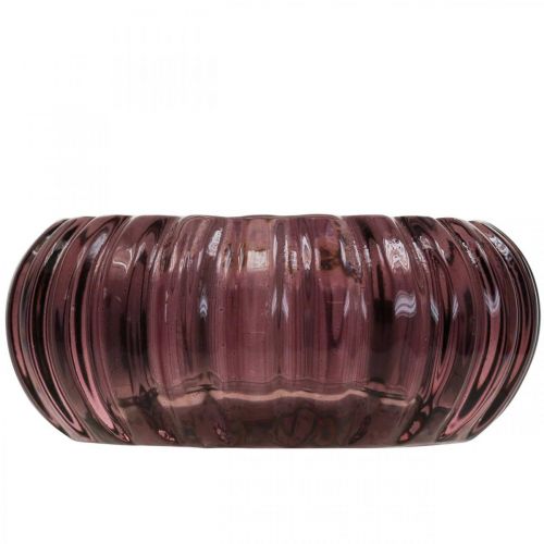 Artikel Fyrfadsstage Glas Lysestage Rund Lilla Ø8cm H3,5cm
