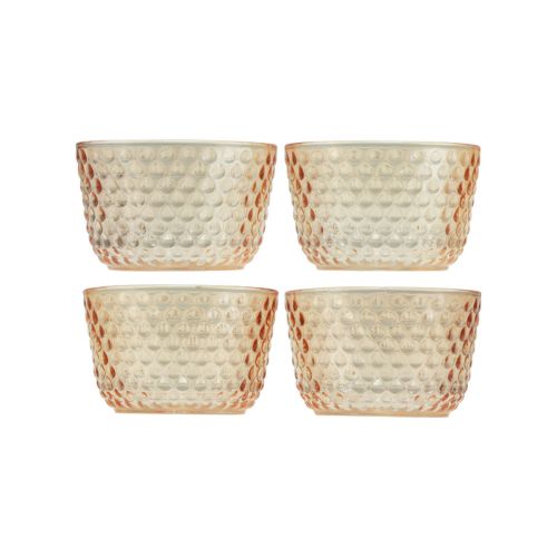 Artikel Fyrfadsstage glaslanterne retro orange Ø8cm H5cm 4stk
