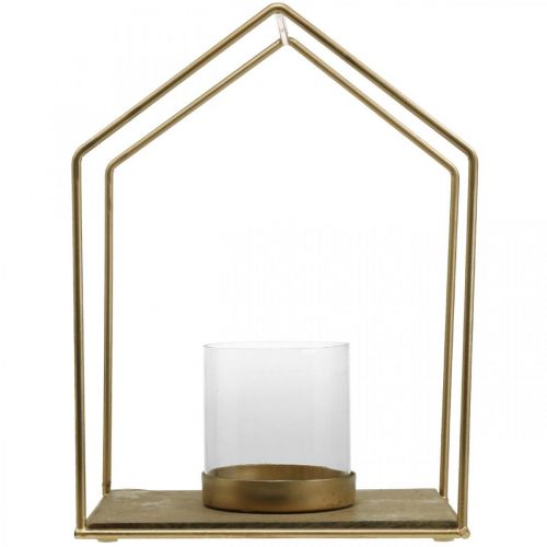 Artikel Lanternehus metal fyrfadsstage borddekoration 26×20×35cm