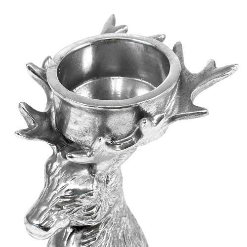 Artikel Fyrfadsstage hjortehoved sølv 8,5 cm