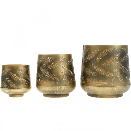 Artikel Fyrfadsstage julemetal bronze, guld Ø13,5 / 11 / 8,5 cm, sæt med 3