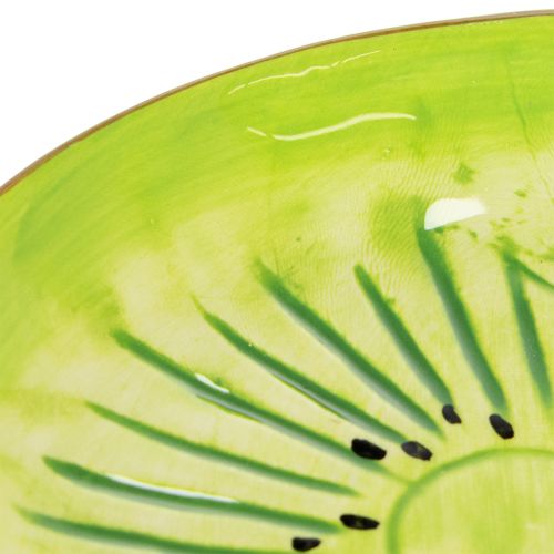 Artikel Runde keramiktallerkener med kiwi-motiv, velegnet til spisebord eller køkken, 16 cm, 2 stk.