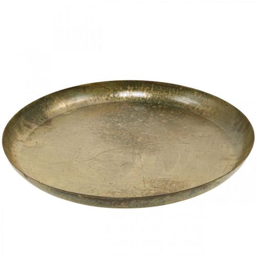 Floristik24 Dekorativ plade messing look Metalpladedekoration Ø40cm