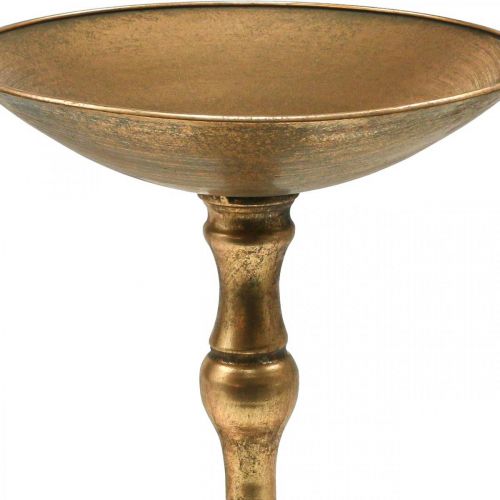 Floristik24 Dekorativ skål med fod metal dekorativ skål vintage Ø32cm H37cm