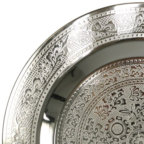 Floristik24 Pyntetallerken Marrakech sølv Ø33cm