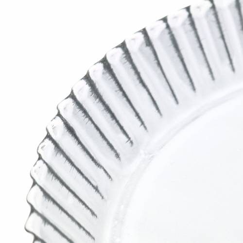 Floristik24 Dekorativ tallerkenbage zink hvid Ø19,5cm H2cm