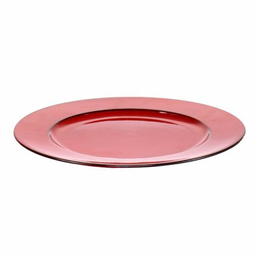Artikel Dekorativ tallerken rød/sort Ø22cm