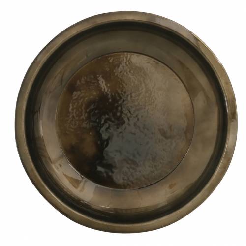 Floristik24 Dekorativ plade lavet af skinnende bronzemetal Ø23,5cm