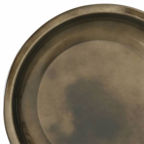 Floristik24 Dekorativ plade lavet af skinnende bronzemetal Ø23,5cm