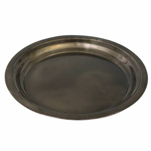 Floristik24 Dekorativ plade af metal bronze med glasur effekt Ø30cm