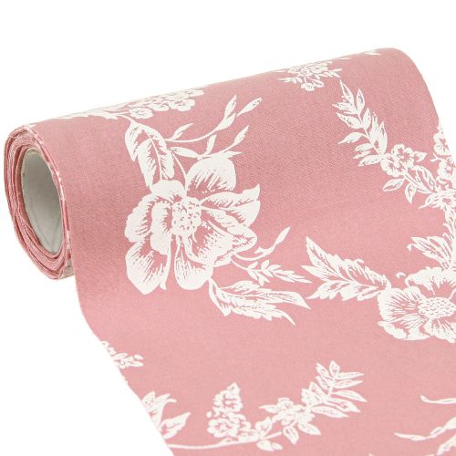 Artikel Bordbånd blomstermønster bordløber bomuld pink 15cm 3m