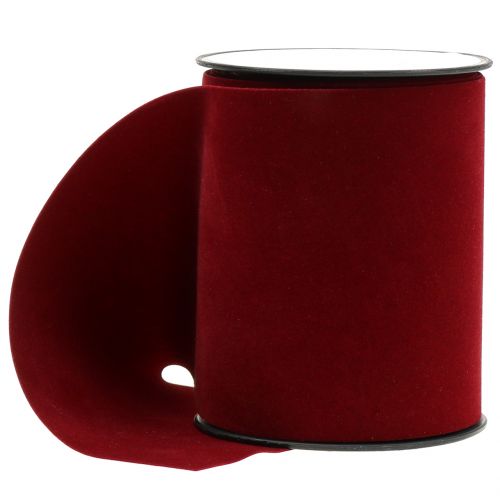 Floristik24 Bordtape fløjlsbånd mørkerød 100mm 8m