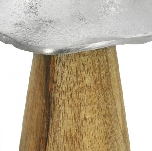 Borddekoration deco champignon metal træ sølv træ champignon H10cm