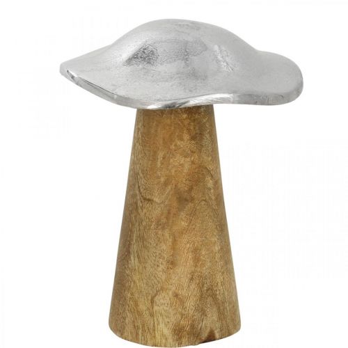 Floristik24 Borddekoration deco champignon metal træ sølv træ champignon H14cm