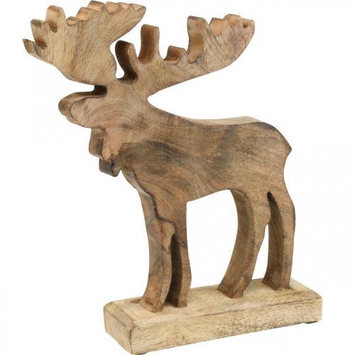 Borddekoration juledeco elg træstativ deco hjorte H27,5cm