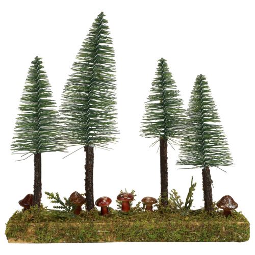 Borddekoration minigrantræer kunstgran skovfod 30cm