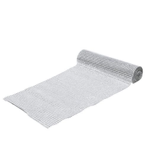 Floristik24 Bordløber med pailletter lys sølv B25cm L228cm