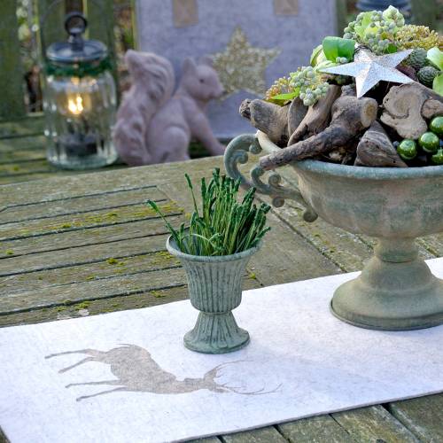 Floristik24 Bordløber filt hjorte natur 30cm x 120cm