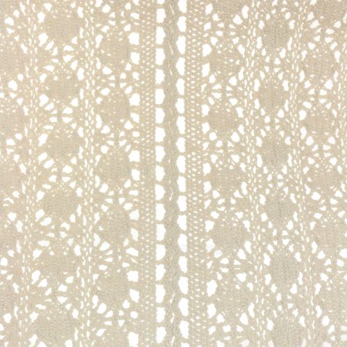 Floristik24 Bordløber hæklet blonde natur 30cm x 140cm