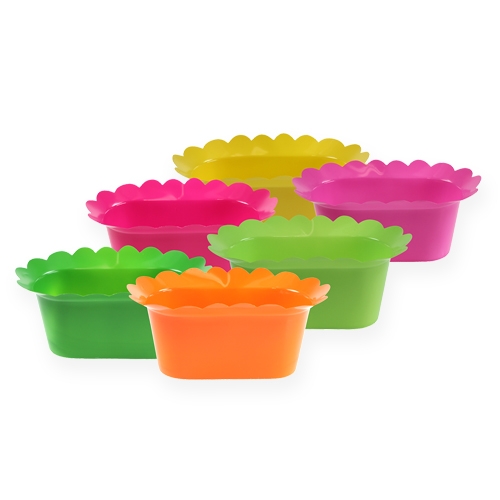 Floristik24 Plastgryde oval farvet 23cm 10stk