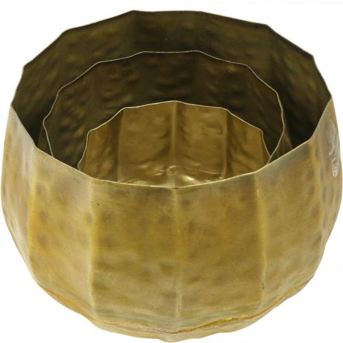 Artikel Metal dekorativ urtepotte messing Ø22,5/18,5/14,5 cm sæt med 3 stk.