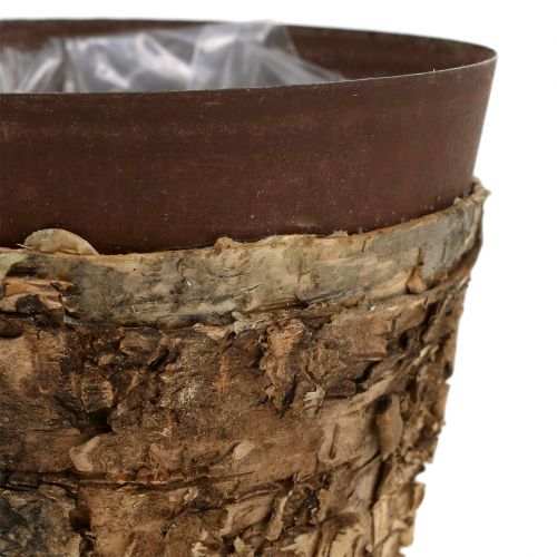 Floristik24 Potte med birk og metal Ø17,5cm H16,5cm 1st