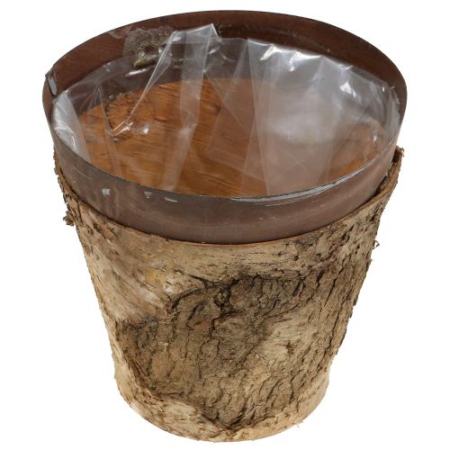 Floristik24 Potte med birk og metal Ø17,5cm H16,5cm 1st