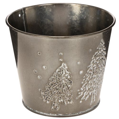 Metalplantekasse med glimmergrantræer, 13 cm | Floristik24.dk