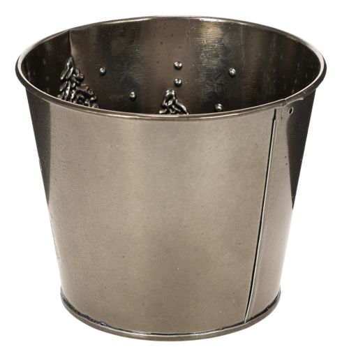 Metalplantekasse med glimmergrantræer, 13 cm | Floristik24.dk