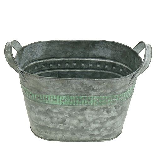 Floristik24 Potte zinkoval 20cm x 12cm H14cm