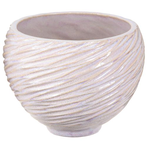 Artikel Keramisk planteskål Creme-Pink – Moderne dekorativ plantekasse med rillemønster Ø15cm 2 stk.