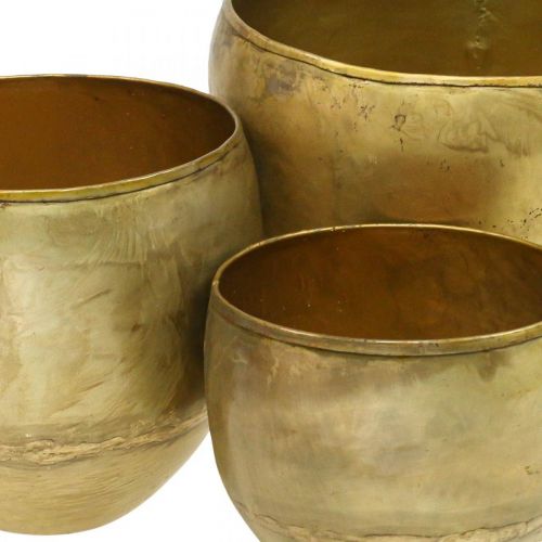 Artikel Dekorative vaser metalvaser i messinglook Ø17,5/15/13 cm sæt med 3 stk.