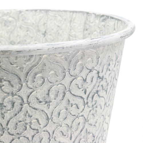Floristik24 Zink Spand Vasket Hvid Ø29cm H28cm